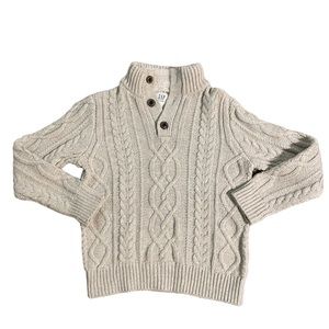 Gap Kids boy cream/tan cable sweater - size medium (8)